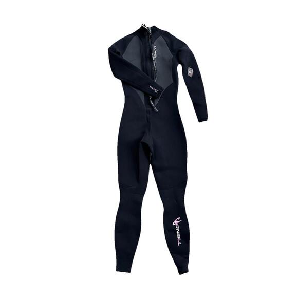 O'Neill Womens Full Wetsuit Size 6 Reactor 3:2 Black Pink Long Sleeve EUC - Picture 2 of 9